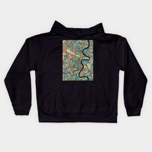 Winnipeg Map Pattern in Mid Century Pastel Kids Hoodie